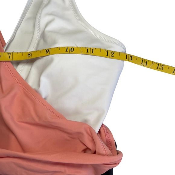 CUPSHE Women's Knotted Color Block One Piece Swimsuit Small White Peach Navy NWT - Picture 7 of 16